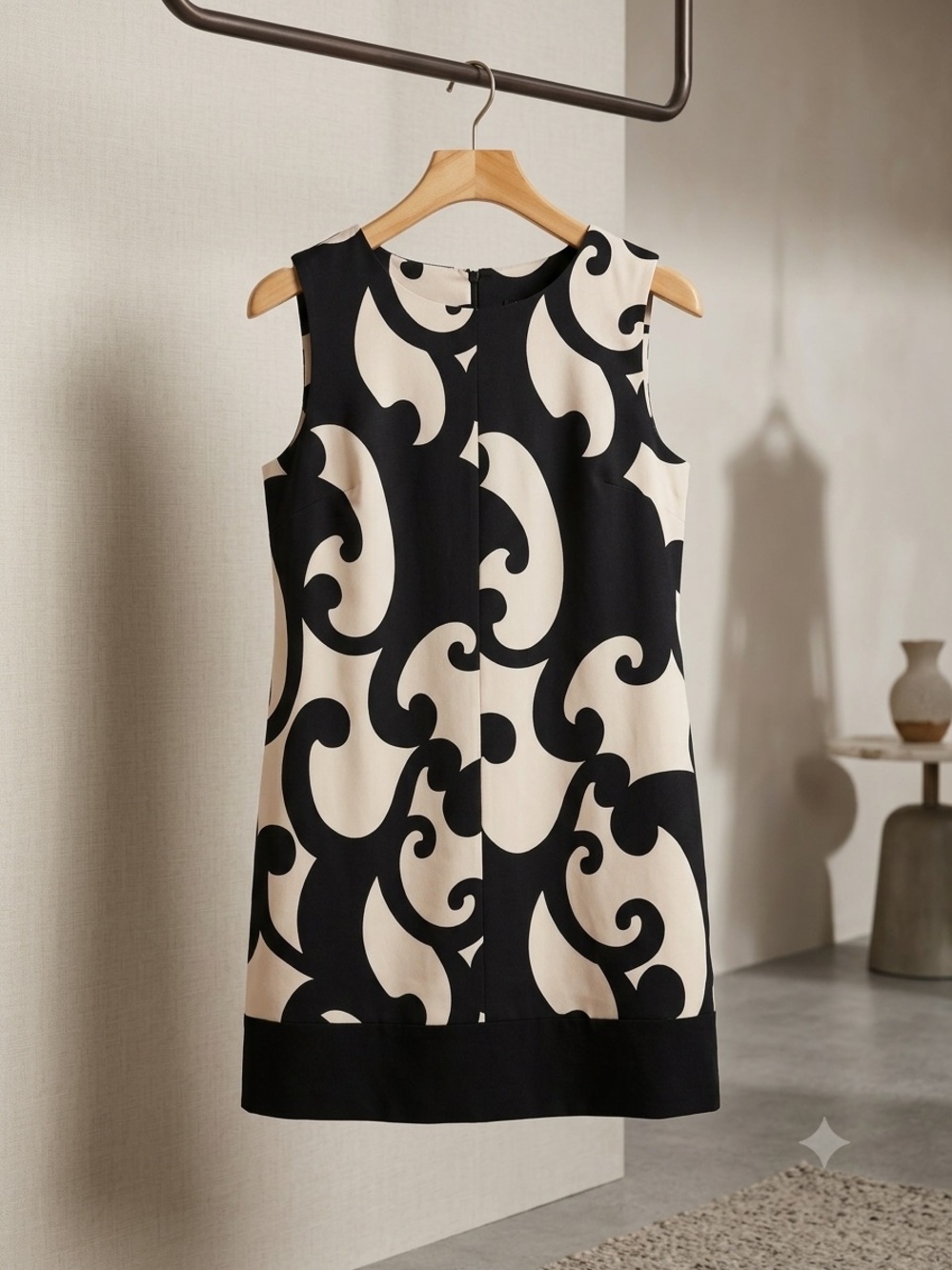 ALYX  Black and Cream Abstract Shift Dress
